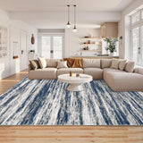 Garvee Washable Area Rug 5x7 Low Pile Ultra Soft Modern Abstract Rug Blue for Living Room Bedroom Dining Room - Blue/Gray
