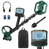 Garvee Professional Metal Detector for Adults, Gold & Coin Finder with LCD Display, 4 Modes, Pinpoint Function, Headset, Adjustable Volume, Backlight, and Headphone Jack, Green - Green
