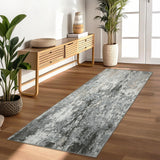 Garvee 2x6 Washable Kitchen Runner Rug Modern Abstract Area Rug Stain Resistant Non-Slip Grey - Gray