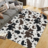 Garvee Wild Animal Milk Cow Print Washable Decorative Rug for Bedroom Living Room 8x10ft Brown Black Tan - Black & Tan Apart
