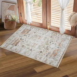Garvee Area Rug Vintage Rug Machine Washable Rug for Bedroom Living Room Indoor Floor Cover Foldable Lightweight Thin Rug Distressed Carpet Non Slip Chenille Rug - Taupe / 2'x3' - Taupe