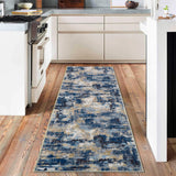 Garvee Area Rug Washable Non-Shedding Abstract Rug Soft Non-Slip Rug for Living Room Dining Room Indoor Playroom Dark Blue 2x6Ft - Dark Blue