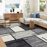 Garvee Geometric Grey 8x10 Washable Rugs, for Living Room Modern Geometric Rug Non Slip Grey Rectangle Rug Soft Floor Mats Large Area Rug Stain Resistant Carpet for Bedroom Dining Room Nursery - Gray