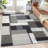 Garvee Bedroom Rug 5x7 Machine Washable Rugs for Dining Room Modern Geometric Office Rug Block Pattern Living Room Rug Indoor Area Rugs Patchwork Pattern Carpet Brown - Brown