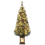 Garvee 4.5ft Pre-Lit Christmas Tree, Artificial Christmas Tree with 108 LED Lights & 8 Lighting Modes, Easy Assembly, Fake Xmas Tree for Home Office Holiday Decor - Transparent-1 Pack