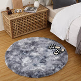 Garvee Fluffy & Sheepskin Dark Grey 4.6'-Round Fuzzy Rug, Ultra Soft Shag Fur for Kids Girls Nursery Living Room Decor - Dark Gray