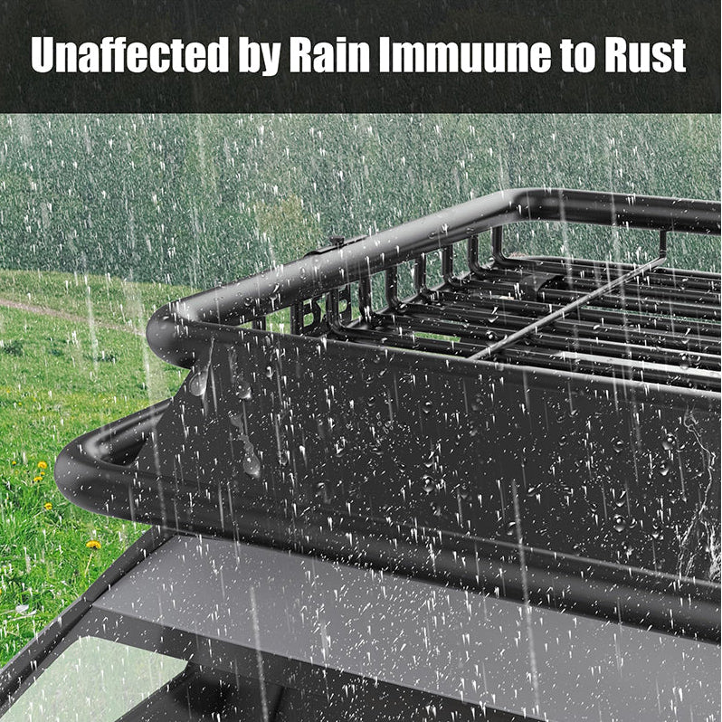 Garvee Universal Roof Rack Carrier Basket, 51"x36"x5", 200 LBS Capacity, Heavy Duty Rooftop Cargo Rack, for SUVs, Trucks, Vehicles, Balck