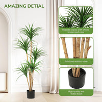 Garvee 5ft Artificial Dracaena Tree, Realistic Fake Tall Dracaena Plant for Indoor Décor, Adjustable Lifelike Faux Tree for Photo Backdrops, Nursery, Living Room, Office