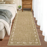 Garvee Bow Washable Runner Rug 2x6 Non Slip Kitchen Hallway Rug Light Brown Soft Low Pile Stain Resistant - Light Brown