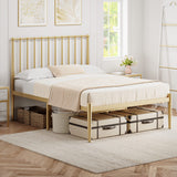 Garvee F Bed Frame, Full, Gold + Metal - Gold