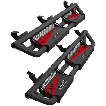 Garvee Running Boards Compatible with 2007-2018 Jeep Wrangler JK 4 Doors, 2007-2018 Rocker Bars for Jeep Wrangler JK,6 inch Steel Side Steps Nerf Bars for Jeep JK Body Protection