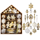 Garvee 73ct Christmas Ball Ornaments Set, Shatterproof Xmas Tree Decor Ball Ornaments with House Shape Box, Assorted Hanging Ornaments for Christmas Indoor Outdoor Home Party Decor,Champagne Gold - Champagne Gold