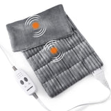 Garvee Weighted Heating Pad with Massager Electric Heating Pad for Back with Massaging Vibration, 3 Heating Levels & 3 Massage Types, 12” x 24”, Grey - gray