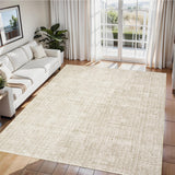 Garvee Solid Washable Rugs 5x7 Area Rugs for Living Room Bedroom, Ultra Soft Beige Low Pile Non Slip Carpet - Beige