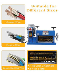 Garvee Automatic Wire Stripping Machine for 0.06" -1.5", High Precision, 75 ft/min, Wire Stripper Tool with An Extra Manual Crank, Electric Wire Stripper for Scrap Cable Copper Recycling