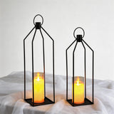 Garvee 19'' 22'' Decorative Candle Lanterns with Remote Metal Lanterns Decor for Christmas Weddings Anniversaries Black - Black