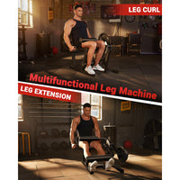 Garvee Leg Extension And Curl Machine 4 In-1 Leg Press For Home Gym Adjustable 700 LBS Capacity Black