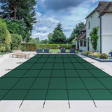 Garvee 18x34ft Inground Pool Safety Cover w/Center Steps, Ultra-Dense Net, Full Installation Kit & Anchors, Fits 16x32ft Pools - Green