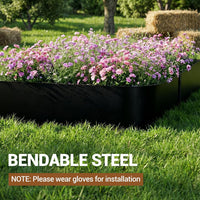 Garvee Metal Garden Edging 40" x 6" (8 Pack) – Bendable Heavy-Duty Galvanized Steel Landscape Border with Hammer-In Stakes, Rustproof for Lawn, Flower Beds & Pathways