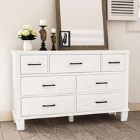 Garvee 7-Drawer White Dresser with Metal Handles + Large Storage Capacity + Wood Construction + Anti-Tip Safety + Modern Design for Bedroom, Closet, Living Room, White