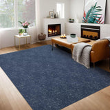 Garvee Large Area Rug 9X12 Solid Contemporary Area Rug Washable Rug Navy Rug Thin Living Room Rug Indoor Carpet Soft Low Pile Rug Reversible Bedroom Rug for Nursery Room, Navy - Blue