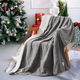 Garvee Heated Blanket Full Size, Waffle Electric Blanket with 5 Heating Levels & Auto Off, Soft Flannel & Sherpa Heating Blanket, ETL Certified & Machine Washable, Grey - Grey