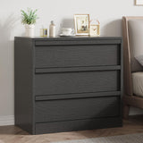 Garvee 3 Drawer Dresser for Bedroom, Black Nightstand 3 Chest of Drawers with Large Storage, Small Modern Bedside End Table for Living Room, Nursery, Entryway - Black