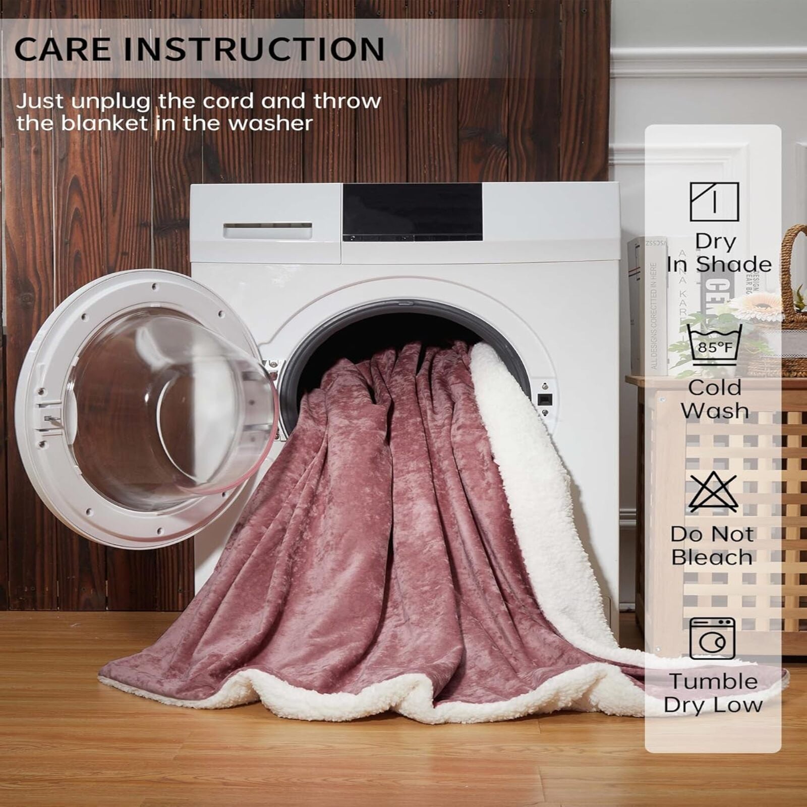 Garvee Queen Size Heated Blanket with Dual Control, Velvet Soft Fast Heating Blankets Queen, 4 Heat Settings & 10H Auto Off, Machine Washable, ETL Certified Electric Blanket, 84" x 90" Pink