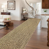 Garvee Imitation Braided Collection-Print Long Hallway Runners 2x10 Washable Area Rug, Farmhouse Rustic Bordered, Non Slip, Soft Low Pile, Indoor Carpet Runners for Entryways, Laundry Room, Beige - Natural