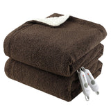 Garvee King Size Electric Blanket, Heated Blanket Dual Control Soft Double Sherpa Cozy with 4 Heating Levels & 10H Auto Off, Over-Heat Protection, Machine Washable, ETL Certification, Brown 90"x100" - Brown