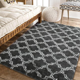 Garvee Dark Grey 8x10 Area Rugs for Living Room Rug Shaggy Rug Kids Rug Plush Rug Geometic Carpet Moroccan Rug for Bedroom Fluffy Rug Soft Shag Rug Non Skid Modern Large Area Rug Nursery Rug - Dark Gray