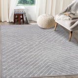 Garvee Geometric Area Rug Light Grey 4x6 Washable Bedroom Rug Non Slip Contemporary Living Room Stain Resistant Modern Throw Dining Room Carpet Small Indoor Abstract Accent Carpet for Kitchen Entryway - Light Gray