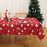 Garvee Christmas Table Cloth Rectangle 60x120 Inch, Waterproof Holiday Xmas Deer Tree Kitchen Farmhouse Christmas Table Decorations for Home Dining Party, Oblong Table Cloth for Indoor Outdoor - Red