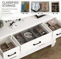 Garvee 7-Drawer White Dresser with Metal Handles + Large Storage Capacity + Wood Construction + Anti-Tip Safety + Modern Design for Bedroom, Closet, Living Room, White