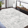 Garvee Boho Beige Grey 8x10 Washable Area Rug for Living Room Moroccan Beige Rug Bedroom Rug Distressed Large Area Rug Non Slip Throw Rugs Soft Rugs Low Pile Stain Resistant Carpet for Dining Room