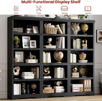 Garvee 5 Tier Bookshelf, 69" Tall Farmhouse Bookcase with Adjustable Shelves, 23.6" W Floor Standing Open Display Storage Rack with Anti-Slip Design for Home Office, Balcony, Library, Study / Living Room, Black