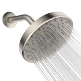 Garvee Shower Head High Pressure Rain Shower Heads with 360 Adjustable Angles, Anti-Clogging Silicone Nozzles, Luxury Bathroom Showerheads Waterfall Showerhead(Chrome, 6 Inch Round,2.5 GPM) - Brushed Nickel - Brushed Nickel