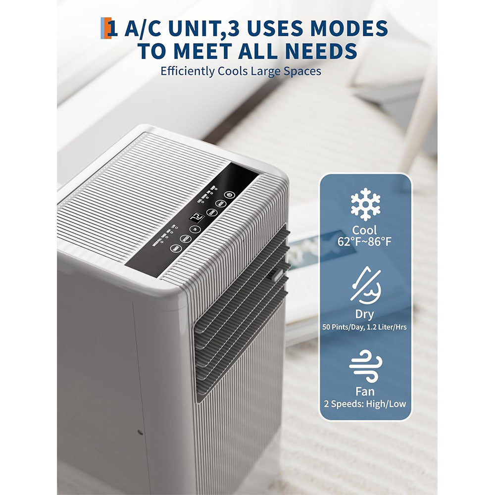 Garvee 10000 BTU Portable Air Conditioners with Remote Control, Portable AC for Room Up to 450 Sq. Ft., 3-In-1 Air Conditioner with Digital Display, Window Installation Kit, 24H Timer, Sleep Mode