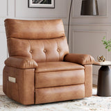 Garvee Oversized Wide Massage Recliner Chair, PU Leather Large Manual Recliner for Adults, Ultimate Comfort Lazy Boy with 1.5X Sponge Filling and Easy Recline Mechanism for Relaxation, Brown - Brown
