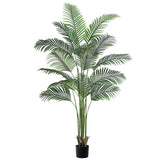 Garvee 6ft Artificial Palm Tree with Straw Pot, Fake Areca Palm Plant Faux Tropical Palm Silk Plant with 15 Trunks House Plant for Indoor Outdoor Home Office Garden Decoration - 6 Ft With Straw Pot