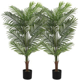 Garvee 4FT Artificial Areca Palm Tree + Real Bark Design + Adjustable Trunk + Premium Polyester + UV Resistant + Indoor Decor - 4Ft Areca Palm Tree
