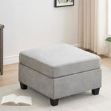 Garvee Square Ottoman Module for Modular Sectional Sofa, Storage Ottoman Footrest and Seat Cube for Living Room Apartment Lounge, Grey - Gray