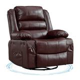 Garvee Rocking Recliner Chair for Adults, Wide 360° Swivel Rocker Recliner with Cup Holder, Nursery Glider with Upholstered Deep Seat PU Leather Comfy Single Sofa for Living Room, Coffee - Coffee|PU