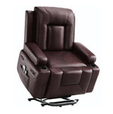 Garvee Power Lift Recliner Chair - Heat and Massage, Adjustable Back and Legs, PU Leather Electric Lift Chair Designed for Mobility Aid Elderly Relaxation, Claret - Claret