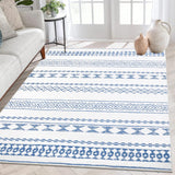 Garvee Boho Blue 5x7 Area Machine Washable Rug Low Pile Farmhouse Rug Modern Geometric Area Rug Stain Resistant Area Rug for Living Room Bedroom Dining Room - Blue