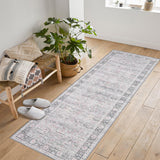 Garvee Vintage Style Area Rugs Non-Slip Reversible Machine Washable Rug for Living Room Bedroom 2x6ft Beige - Beige