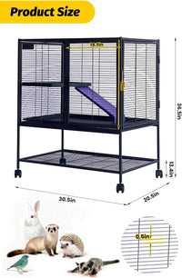 Garvee 36"H Multi-Level Metal Small Animal Cage, Removable Tray & Ramp, Lockable, BPA-Free, Indoor/Outdoor Use,for Ferrets, Hamsters, Chinchillas, Rabbits, Guinea Pigs, Hedgehogs, Gerbils