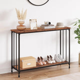 Garvee Console Table with Wood Shelf & Metal Frame, 41.5" Narrow Entryway Table, Industrial Hallway Table for Living Room, Foyer, Bedroom - Retro Color