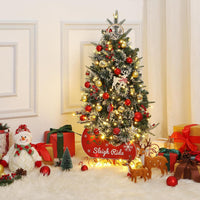 Garvee 3ft Christmas Tree with 78 Lights, Pre-Lit Artificial Desktop Xmas Tree with 8 Mode Includes Red Berries & Sleigh Base for Holiday Indoor DIY Christmas Decor, 1 PCS