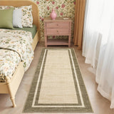 Garvee Washable Runner Rug 2x6 Modern Neutral Entryway Runner with Non Slip TPR Backing Taupe/Green - Taupe/Green